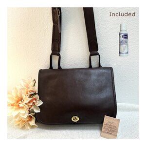 Vintage Coach Suspender Bag 9490, in Mocha Leather, Pre serial NYC early 70s